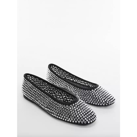 Mango Shoes - Mango Rhinestone Ballerina Flats